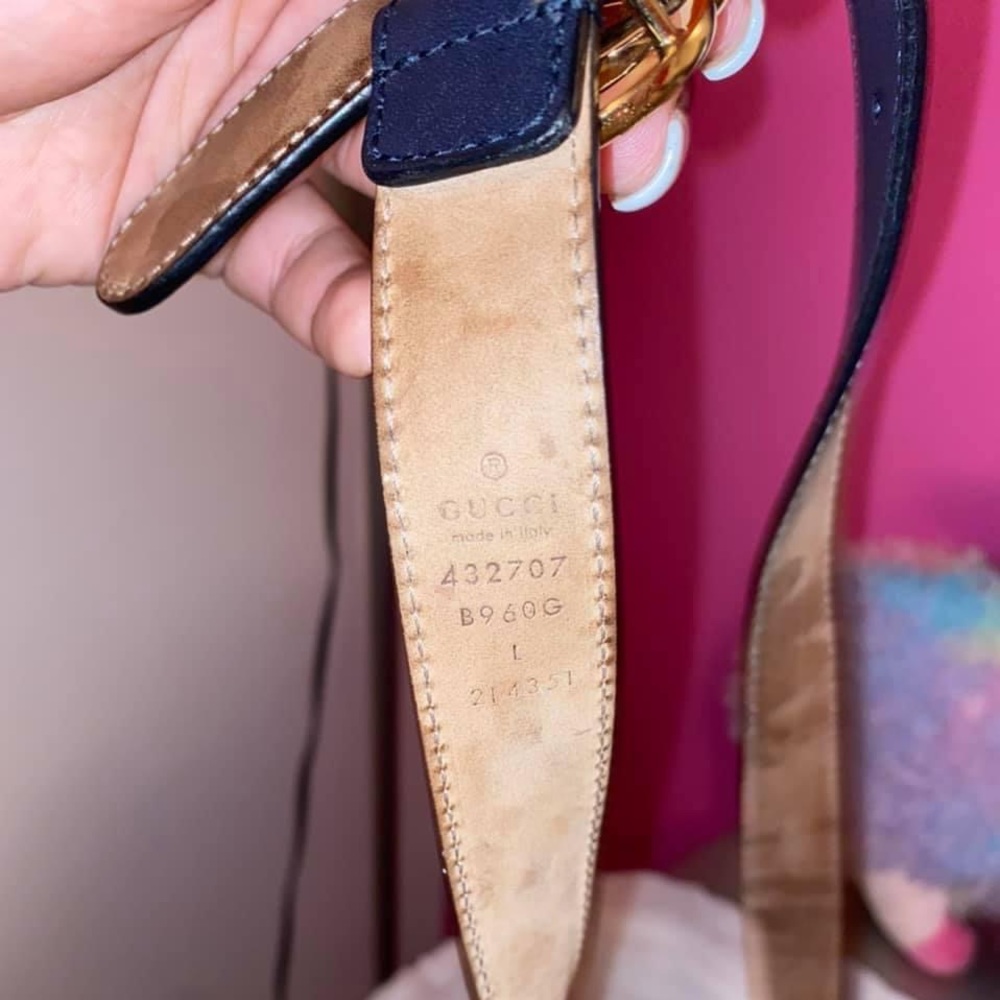 Navy Blue Large Youth Gucci Belt